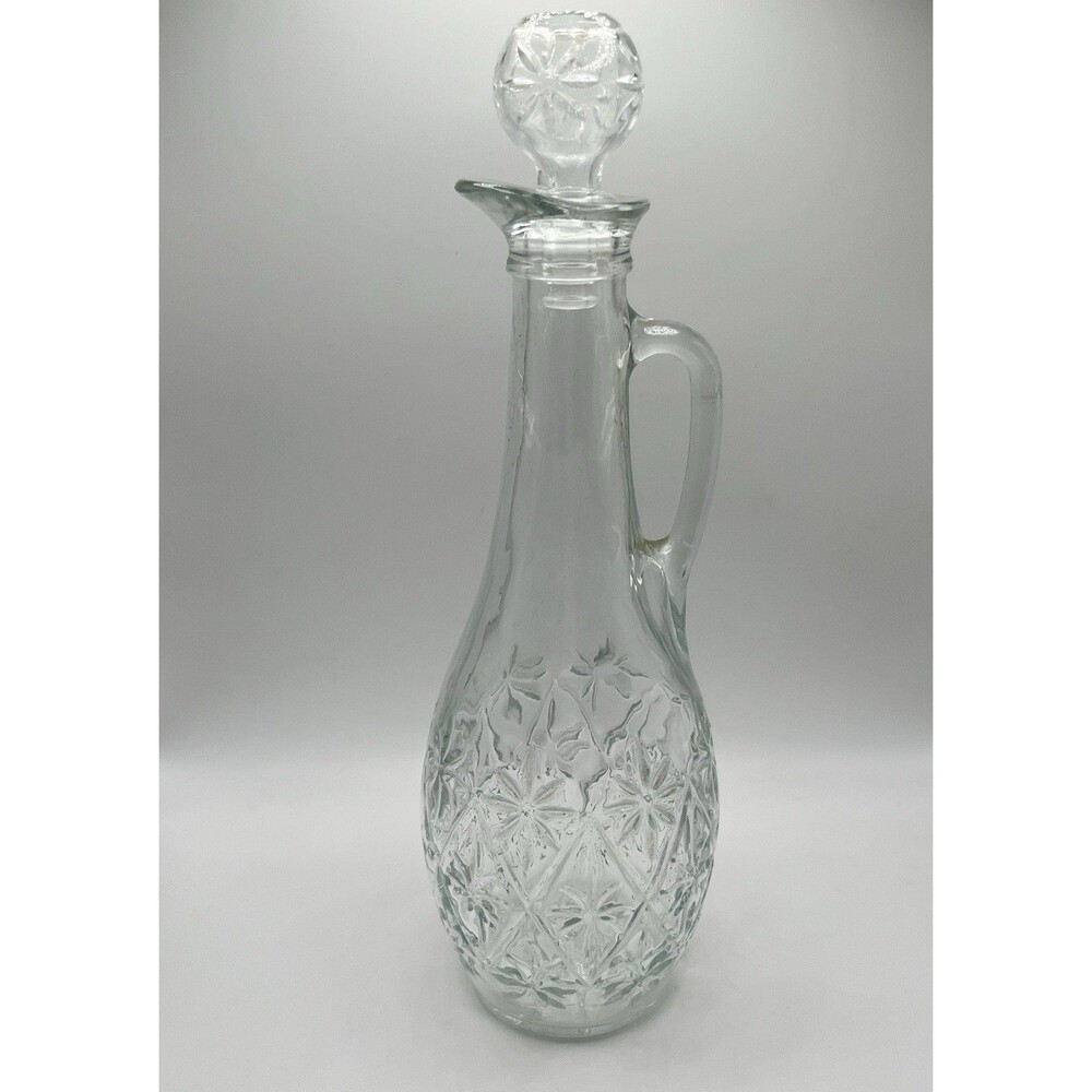 Vintage Indiana Glass Decanter Starburst Diamond Pattern USA 1960s - Picture 6 of 9